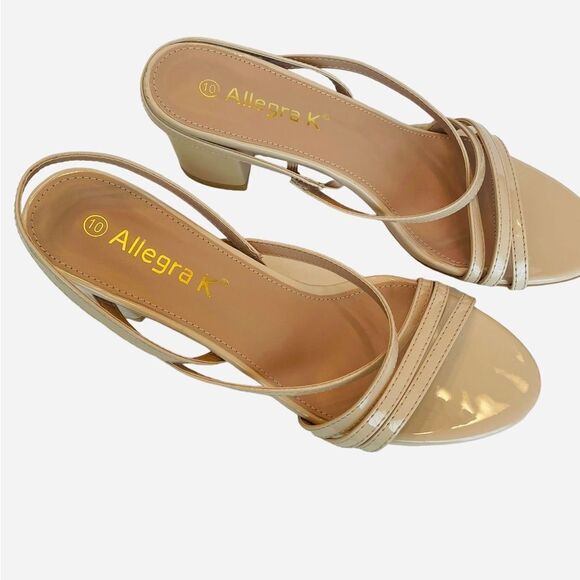 ALLEGRA K STRAPPY SANDALS WITH 2-1/2” BLOCK HEEL, Sz 10 - Picture 2 of 7